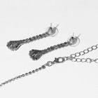 Набор 2 предмета: серьги, колье «Моник. Водопад», белый, синий в серебре, 30 см - Фото 2