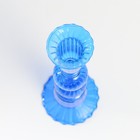 Подсвечник стекло на 1 свечу "Эстетика - два шара" прозрачный синий 25х8,5х8,5 см - фото 25487349