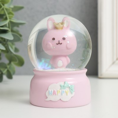 Снежный шар стеклянный «Счастливая зверюшка», световой, 6×6×8.5 см, МИКС