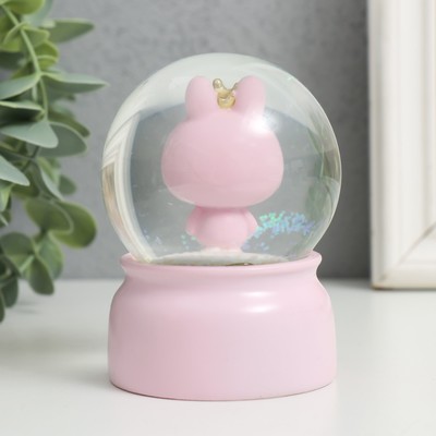 Снежный шар стеклянный «Счастливая зверюшка», световой, 6×6×8.5 см, МИКС