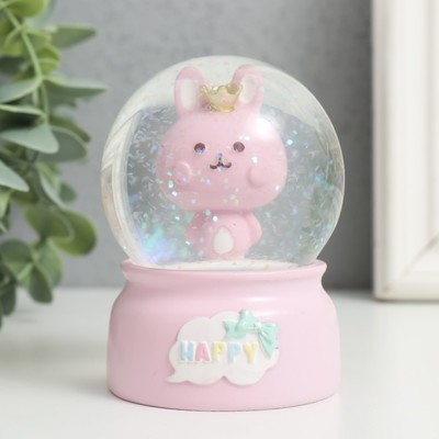 Снежный шар стеклянный «Счастливая зверюшка», световой, 6×6×8.5 см, МИКС