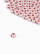 Бусины для творчества из акрила «Сердце», в круге, 7×4 мм, набор 10 г, красно-белые - Фото 2