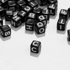 Бусина из акрила «Алфавит» английские буквы (МИКС), 6×6 мм, набор 10 г, цвет чёрно-белый - фото 319937281