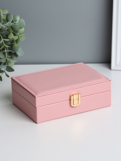 Шкатулка для украшений «Матовая гладь. Прямоугольная», кожзам, розовая, 16×11.5×5.5 см