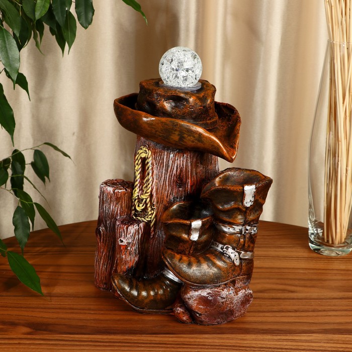 Фонтан настольный «Сапоги у дерева», 13×22×26 см, с подсветкой