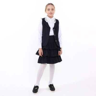 Школьный костюм для девочек, цвет тёмно-синий, рост 134 см