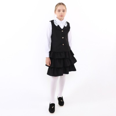Школьный костюм для девочек, цвет чёрный, рост 134 см