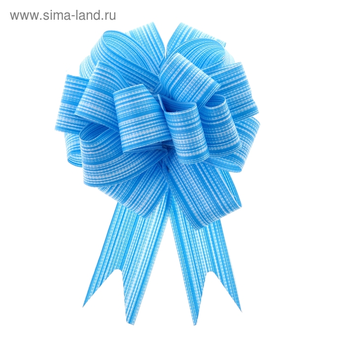 Бант-шар №3 "Тонкие полоски", цвет голубой - Фото 1