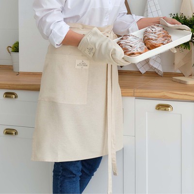 Фартук кухонный Этель ECO, 60×64±6 см, 70% хлопок, 30% лён, 190 г/м², молочный