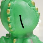 Копилка "Дракон с монетой - на мечту" зеленая с бежевым, 20см - фото 24255645