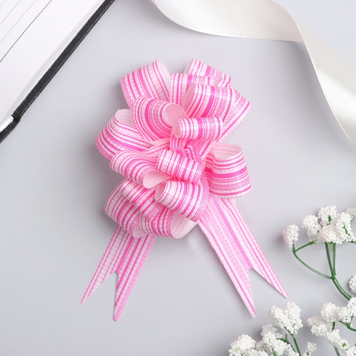 Бант-шар № 1,8 "Тонкие полоски", цвет малиновый - Фото 1