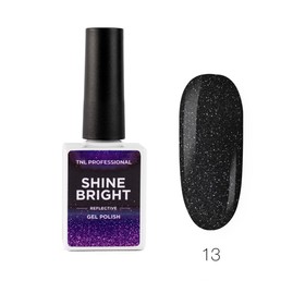 Гель-лак TNL Shine Bright, №13 чёрный оникс, 10 мл