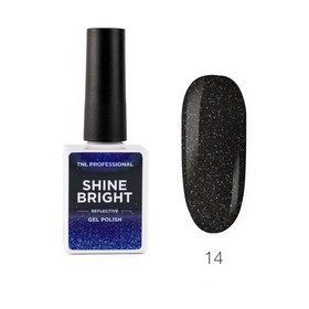 Гель-лак TNL Shine Bright, №14 чёрное серебро, 10 мл