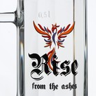 Кружка стеклянная для пива «Гамбург. Райз фром ашес», 500 мл, рисунок микс - фото 4389340