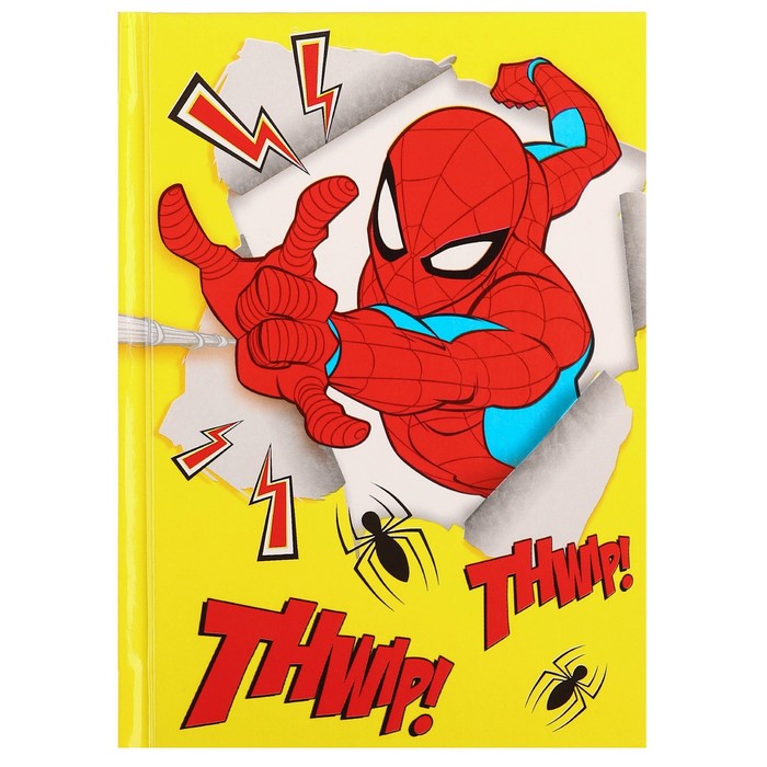 Блокнот А6, 40 листов в твёрдой обложке, Человек-паук - Фото 1