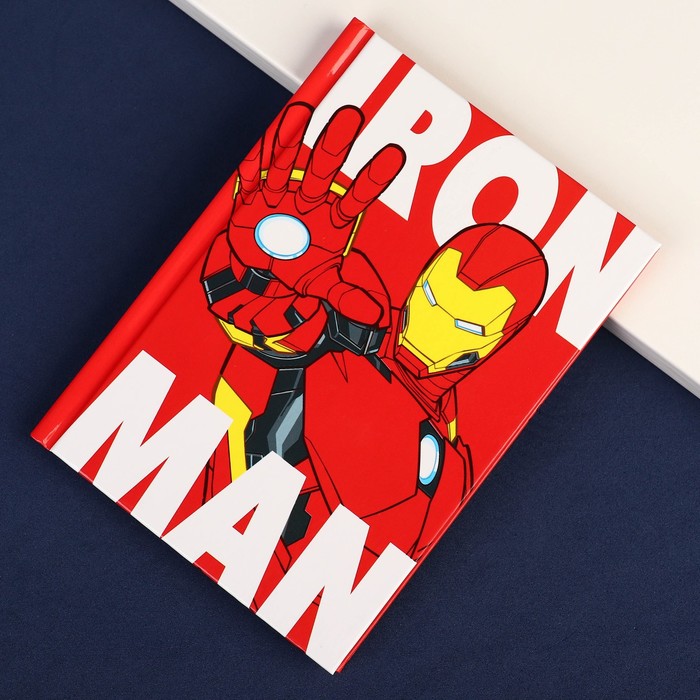 Блокнот А6, 40 листов в твёрдой обложке, Железный человек, Мстители