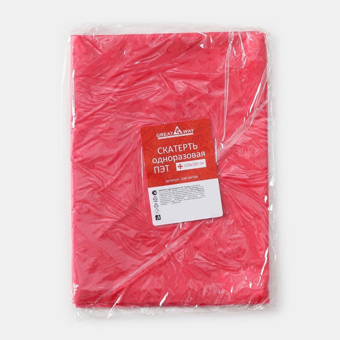 Скатерть одноразовая на нетканой основе, полиэтилен, 120×150 см, толщина 0,023 мм, цвет микс 9911506