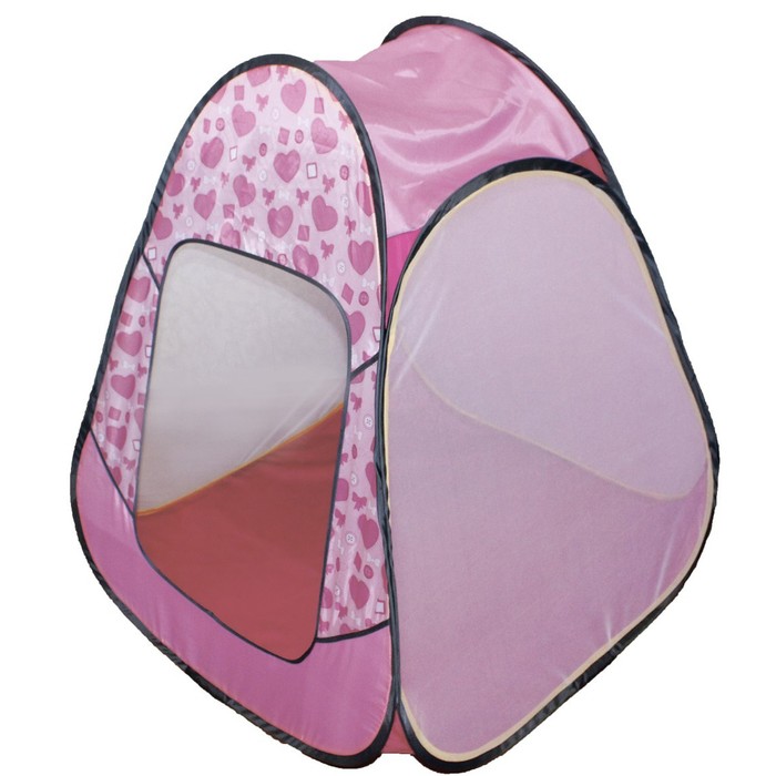 Палатка детская игровая «Радужный домик» 80 × 55 × 40 см, Принт «Пуговицы на розовом» - Фото 1