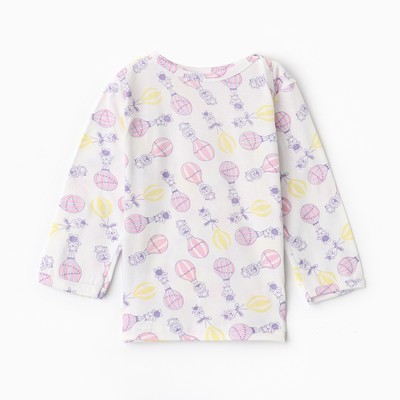 Лонгслив детский, рост 68 см, розовый/воздушный шар