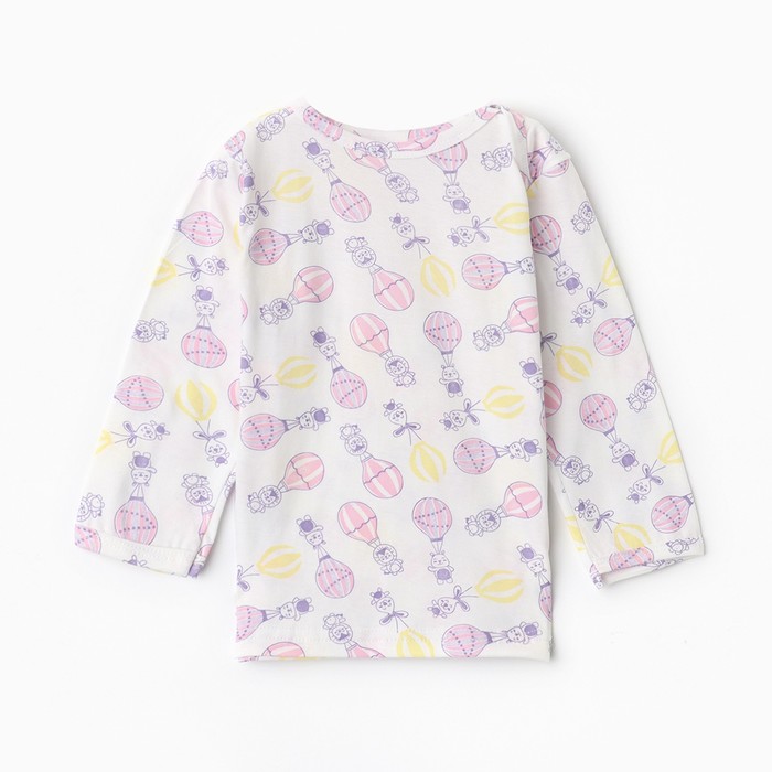 Лонгслив детский, рост 68 см, розовый/воздушный шар - Фото 1