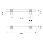 Ручка-скоба CAPPIO RSC105, алюминий, м/о 160 мм, цвет черный - фото 24713266