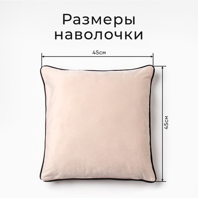 Наволочка декоративная Этель «Кант», 45х45, цвет бежевый, велюр (100% пэ)