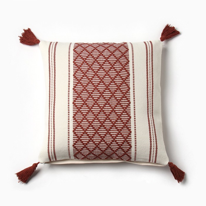 Наволочка декоративная «Этель. Сканди», 45×45 см, бордовая - Фото 1
