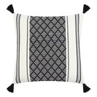 Наволочка декоративная с кисточками «Этель. Сканди», 45×45 см, чёрная - Фото 1