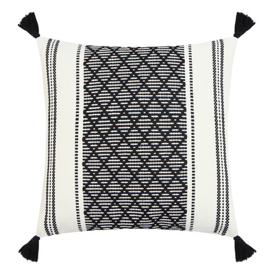 Наволочка декоративная с кисточками «Этель. Сканди», 45×45 см, чёрная