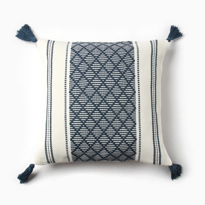 Наволочка декоративная «Этель. Сканди», 45×45 см, синяя - Фото 1