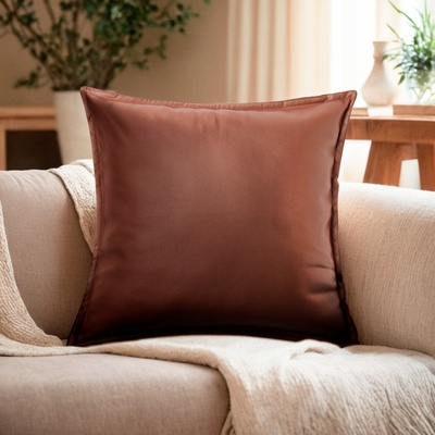 Наволочка декоративная «Этель» кожзам 45×45 см, коричневый
