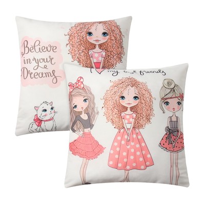 Наволочки декоративные 2 шт. «Этель. Девичьи истории», 40×40 см, велюр