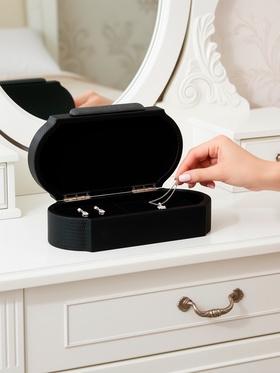 Набор шкатулок для украшений «Чёрный узор», экокожа, 2 шт.