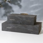 Шкатулка для украшений «Серый мрамор» экокожа, набор 2 шт. - фото 24671002