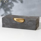 Шкатулка для украшений «Серый мрамор» экокожа, набор 2 шт. - фото 24670996