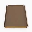 Поднос металл, экокожа прямоугольный 37,5 х 18,5 см, цвет коричневый - фото 4486519