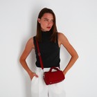 Сумка-багет на молнии, цвет красный - фото 806434742