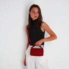 Сумка-багет на молнии, цвет красный - фото 806434743