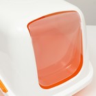 Pet-it домик-туалет для кошек COMFORT, (совок в наборе), 57x39x41, оранжевый/белый - фото 7231468