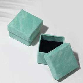 Коробочка подарочная под кольцо «Бархат», 5×5 (размер полезной части 4,2×4,2 см), цвет бирюзовый