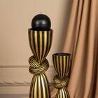 Подсвечник для одной свечи «Узел», цвет черно-золотой 29,5 х 7,5 х 7,5 см - Фото 7