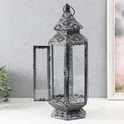 Подсвечник металл фонарь "Пирамидка. Узоры" 17х17х42 см - фото 22610099