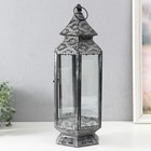 Подсвечник металл фонарь "Пирамидка. Узоры" 17х17х42 см - фото 22610100