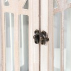 Подсвечник дерево "Морской фонарь. Домик" потёртый белый 16,5х16,5х40 см - фото 22610108