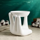 Подсвечник "Рука с подставкой" белый, 17см - фото 22700469