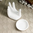 Подсвечник "Рука с подставкой" белый, 17см - фото 22700471