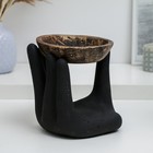 Подсвечник "Рука с подставкой" черный, 17см - фото 22700473