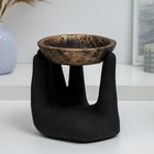 Подсвечник "Рука с подставкой" черный, 17см - фото 22700474