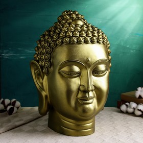 Фигура "Голова Будды" золото, 43х30х20см