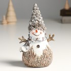 Сувенир полистоун "Снеговик в колпаке из шишек и жёлудей" 10х8х17 см - фото 319939183